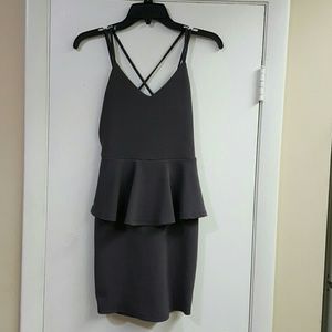 beautiful Charlotte Russe gray peplum dress, size