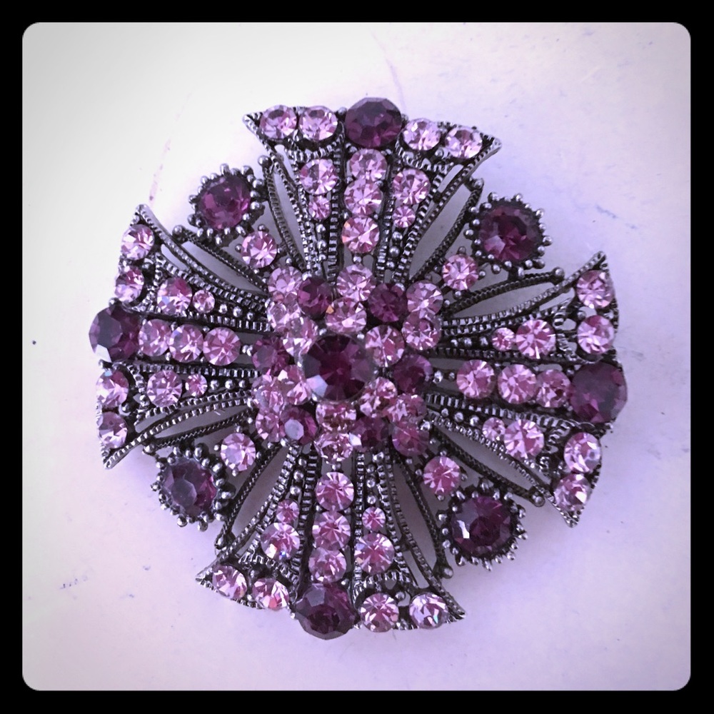 Beautiful shiny purple brooch