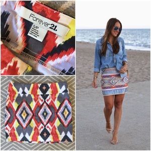 Forever 21 Aztec Print Mini Skirt Size S