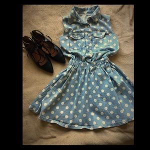 Denim polkadot dress