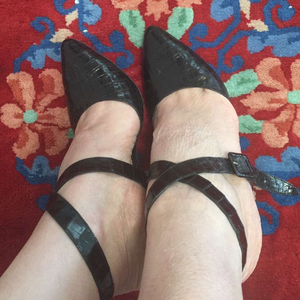 Manolo Blahnik croc shoes