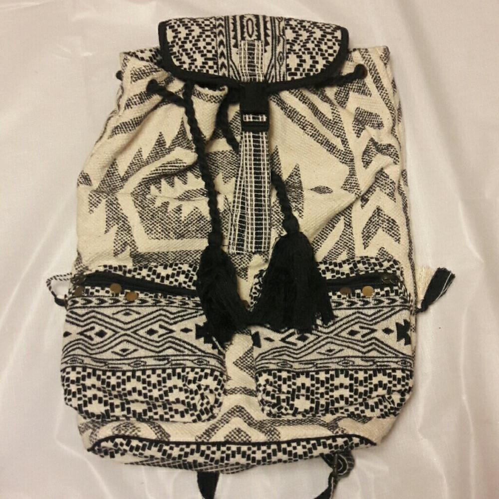 Black and white backpack