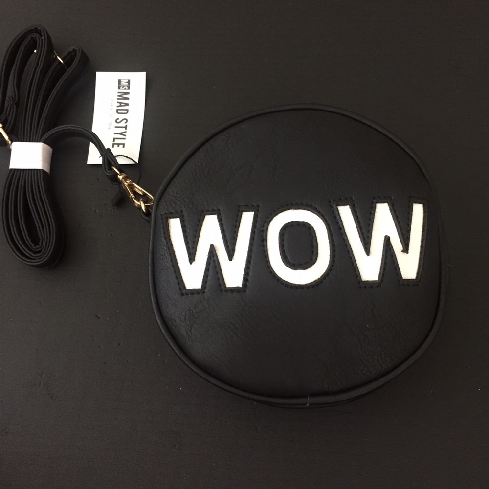 Brand New Genuine Leather monogram "WOW" bag