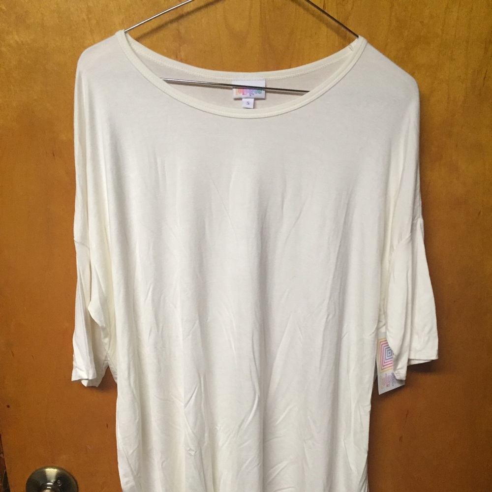 LulaRoe Irma in ivory. New with tags. Size small