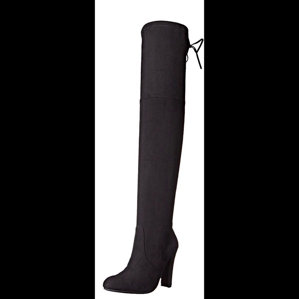 Black thigh high boots. Only worn once.
