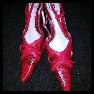 Red & black heels.