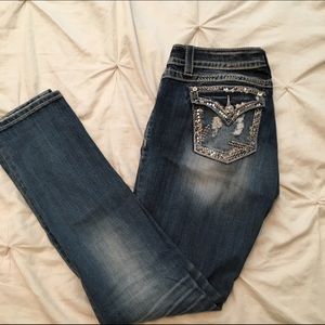 Faded medium wash Miss Me skinny jeans