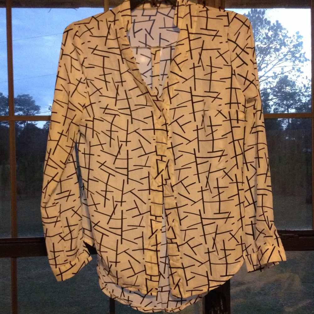 Black and white blouse