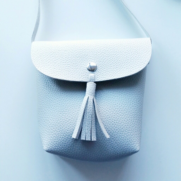 Vegan Leather Tassel Crossbody Bag - White - Picture 2 of 4