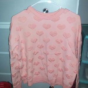 Pink Puffed Heart Sweater