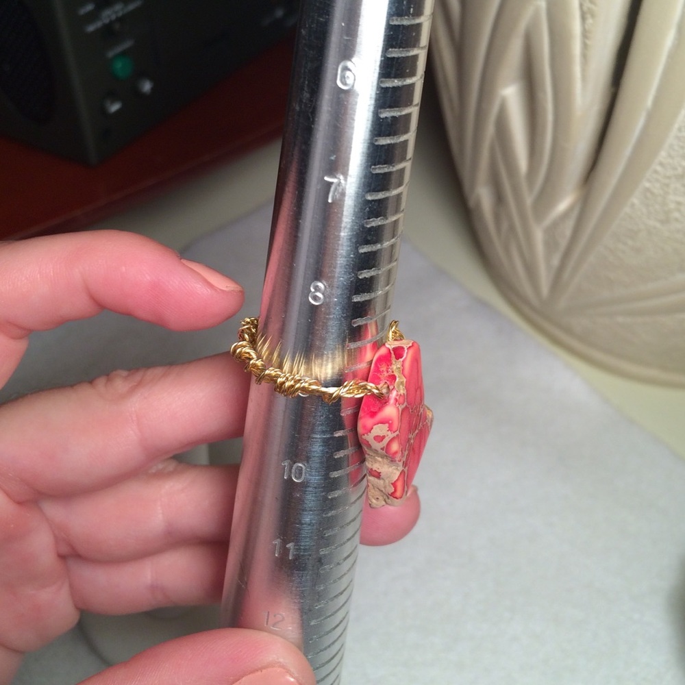 🔴GENUINE BRECCIATE JASPER NUGGET RING SIZE 9!!