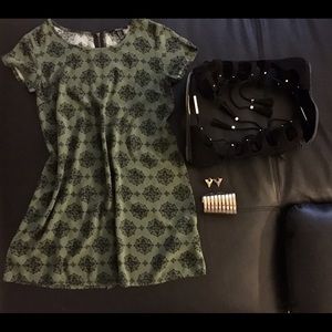 🆑 Olive Green Medallion Abstract Print Dress