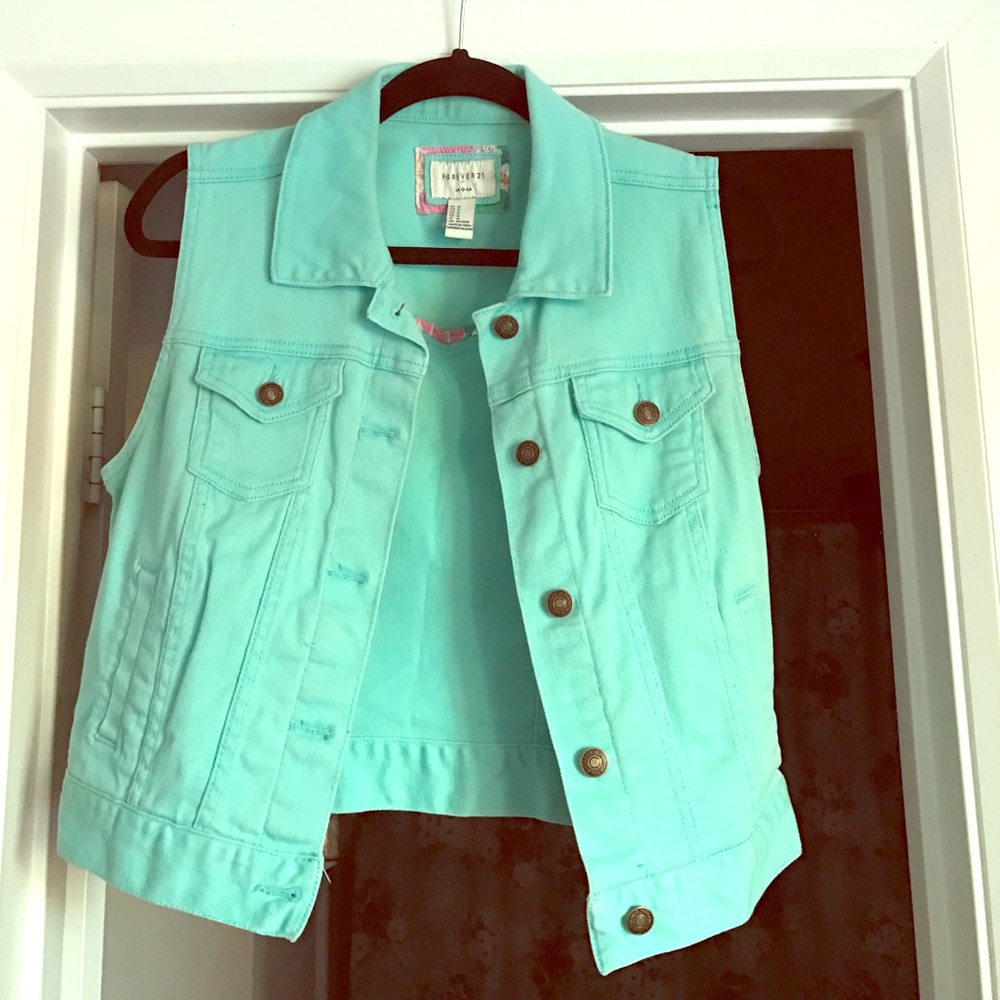 Aqua jean vest