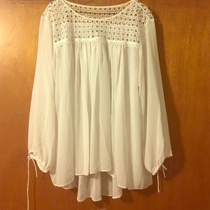 LOFT lace yoke blouse