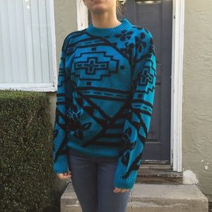 Retro Print Sweater