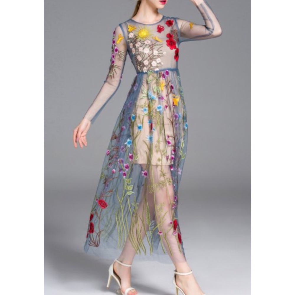 Embroidered Maxi Dress