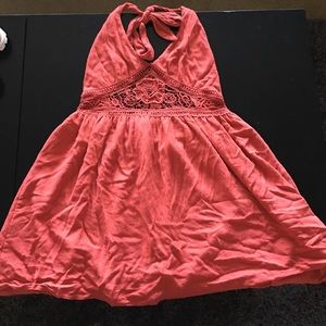 Open back halter dress