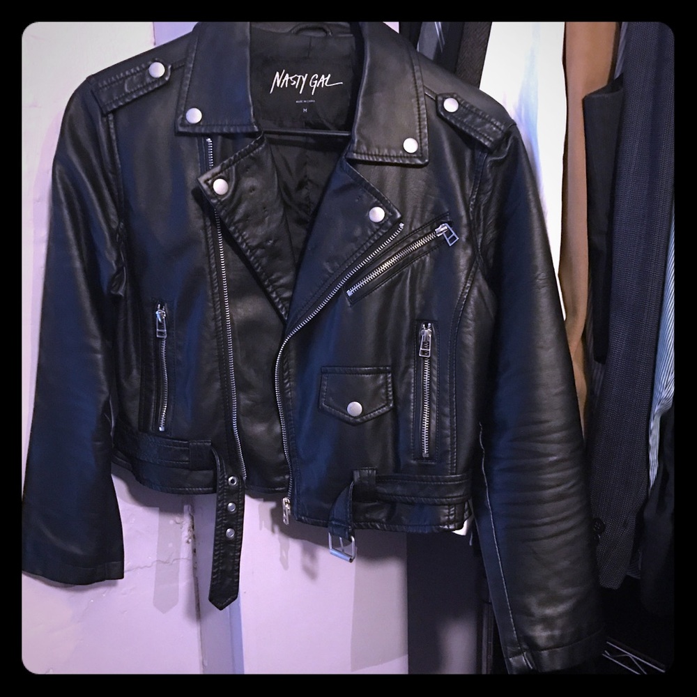Nasty Gal Cropped Moto Jacket