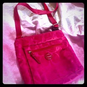 Hot pink Coach Cross Body