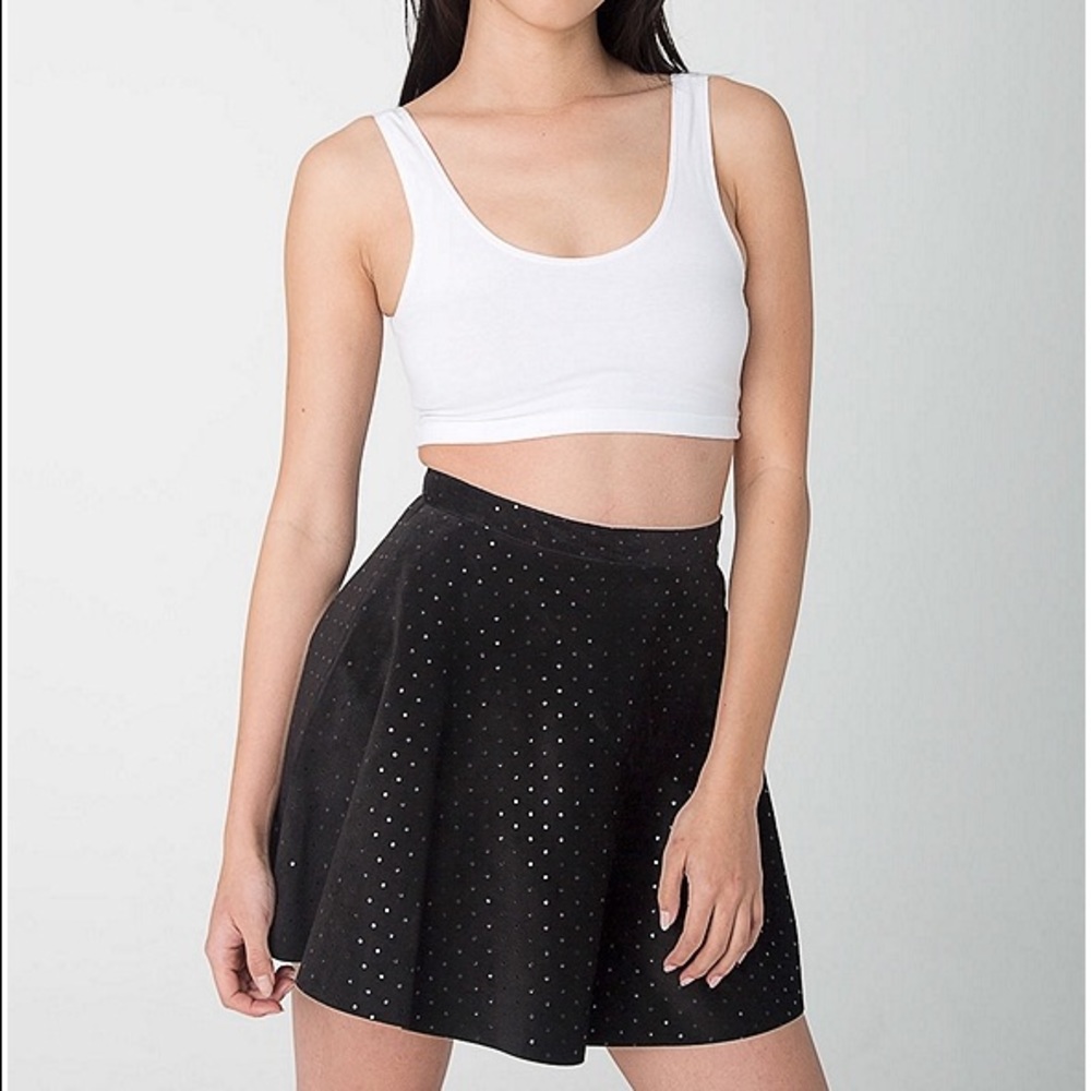 NWT-Suede Polka Dot Skirt