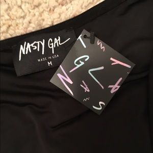 Black Short Dress with Plunging Neckline