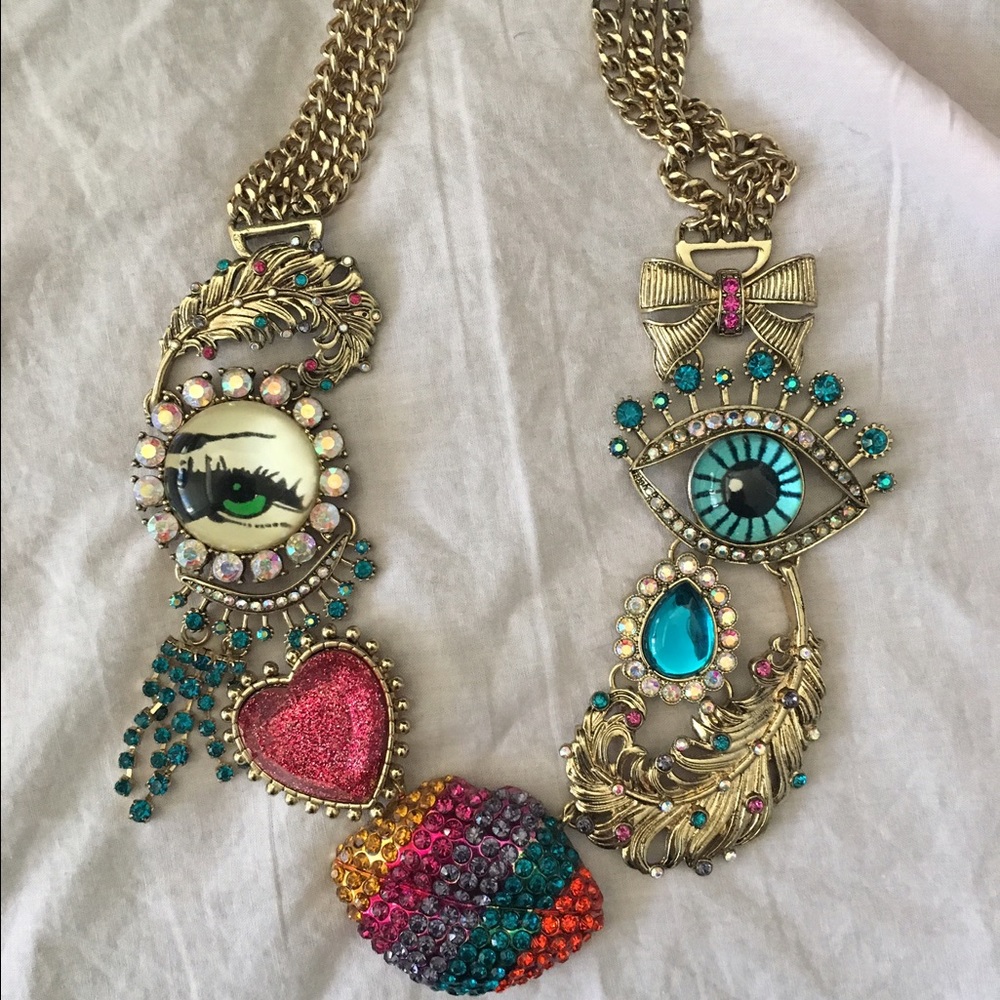 RARE Betsey Johnson Marilyn Face Necklace
