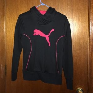 Pink and black puma hoodie