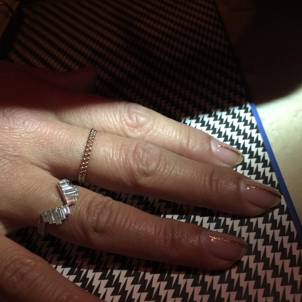 Bubble Band Chain Ring in solid 14k Rose Gold
