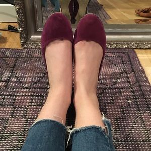 Brooks brothers purple suede flats