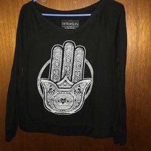Long sleeve black graphic shirt