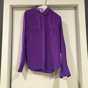 J Crew purple silk button down