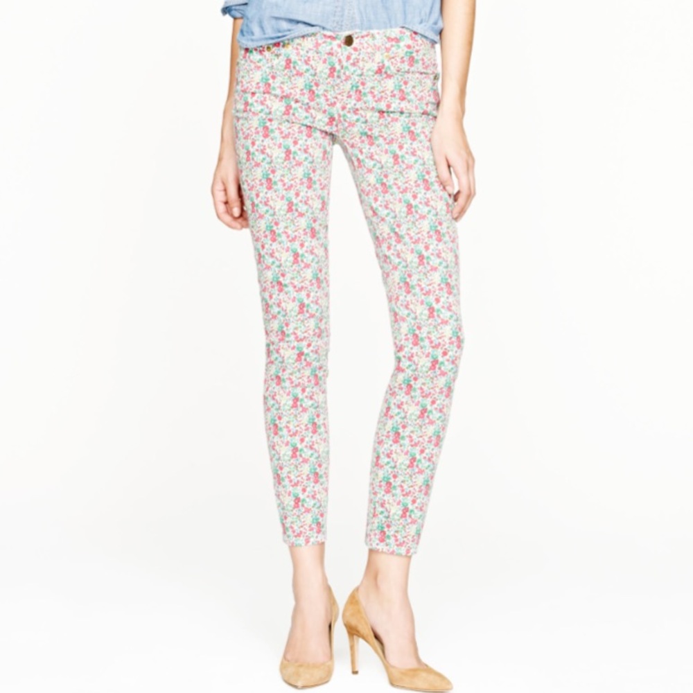 Floral print jeans