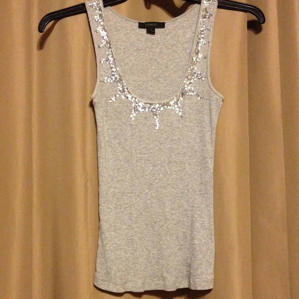 Grey Sequin tank top
