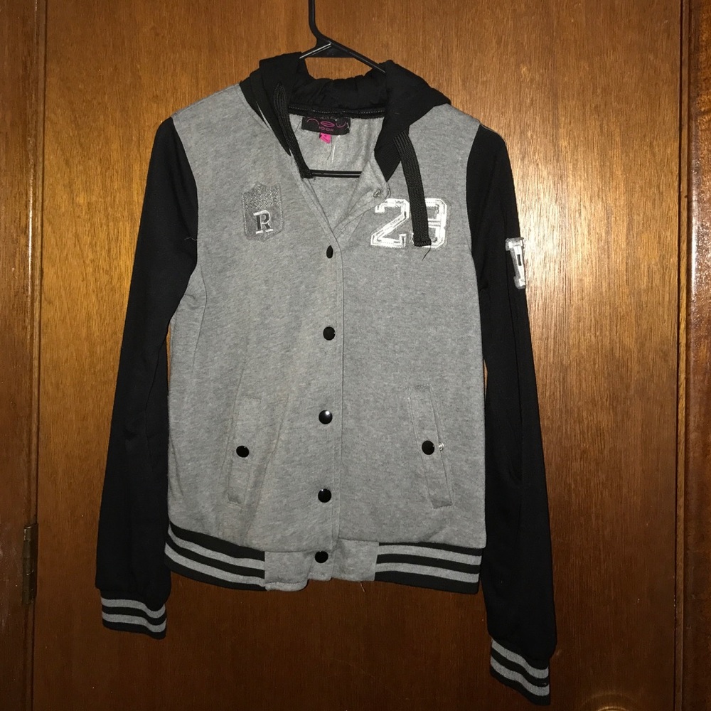 Varsity grey and black hoodie