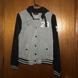 Varsity grey and black hoodie