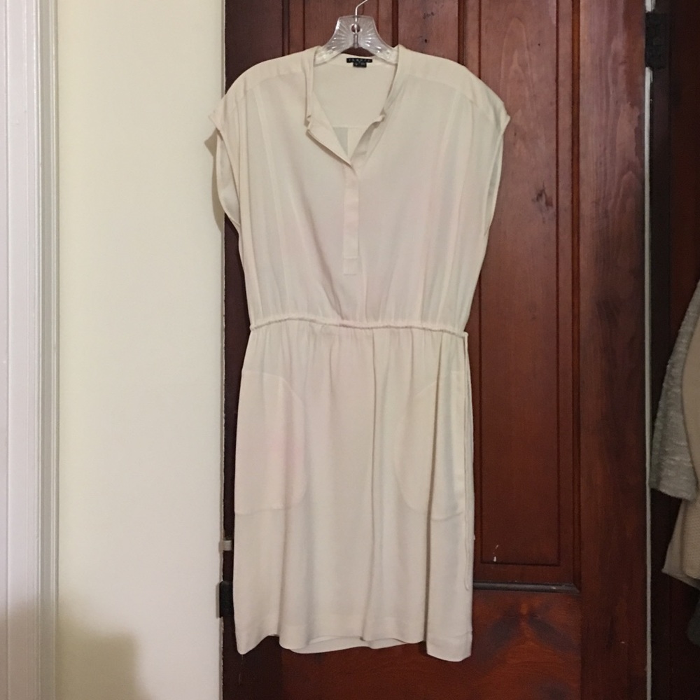 Theory ivory silk dress