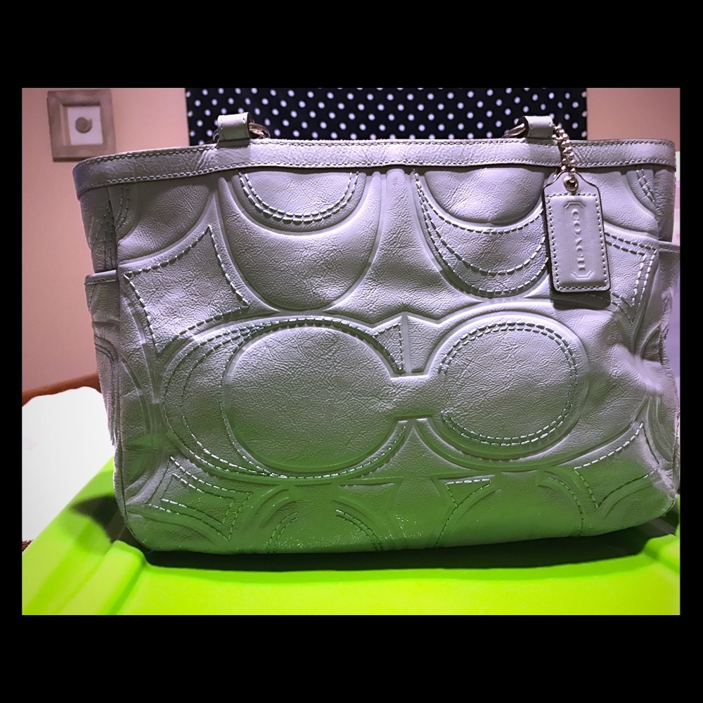 Medium Coach Gloss Leather Tote