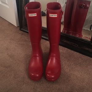 Red Hunter rain boots