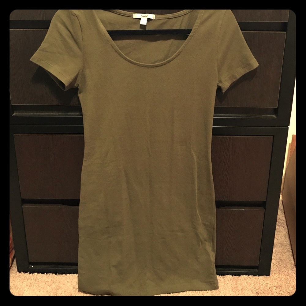 Green cotton t shirt dress