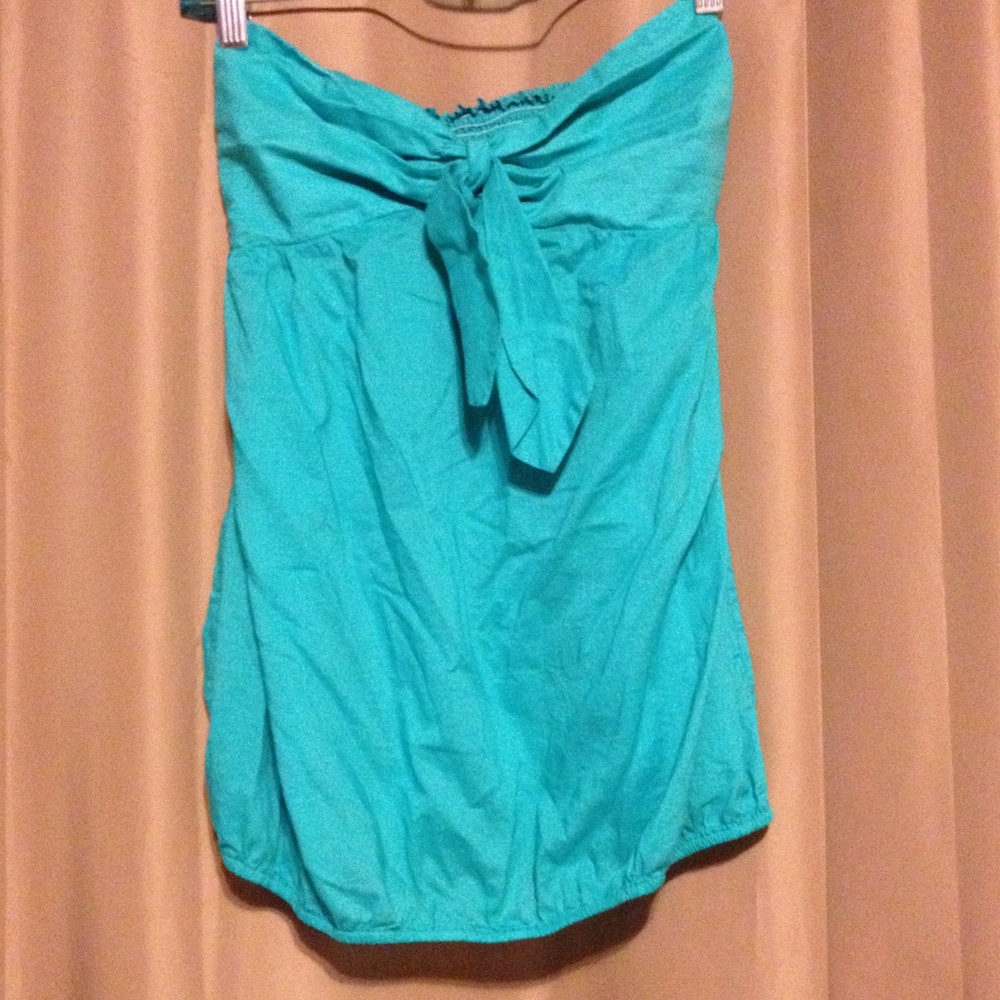 Strapless turquoise Charlotte Russe tank top