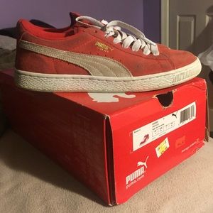 Classic Red Puma Suede Shoes