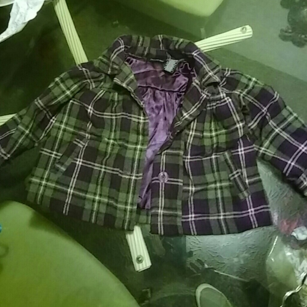 3t Calvin Klein Purple Plaid Peacoat