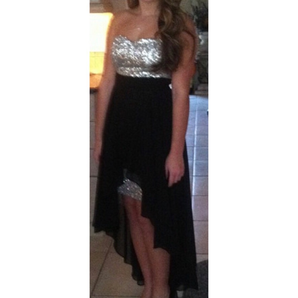Black sequin homecoming/ prom dress