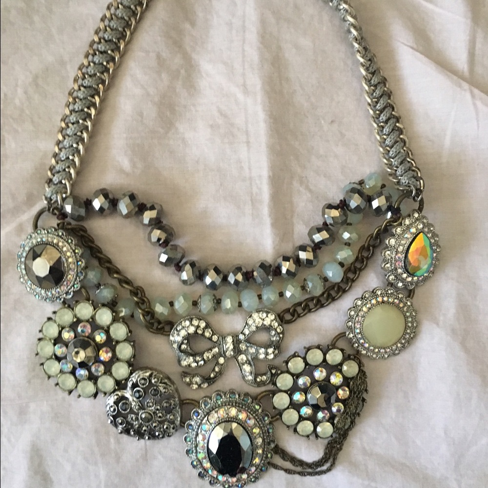 RARE Betsey Johnson Multi Strand Diamond Necklace