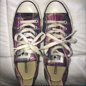 Pink and Purple Plaid Converse