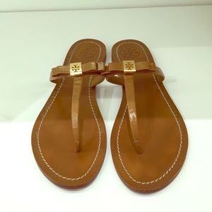 Gently Used.  Tory Burch Flat Sandals.