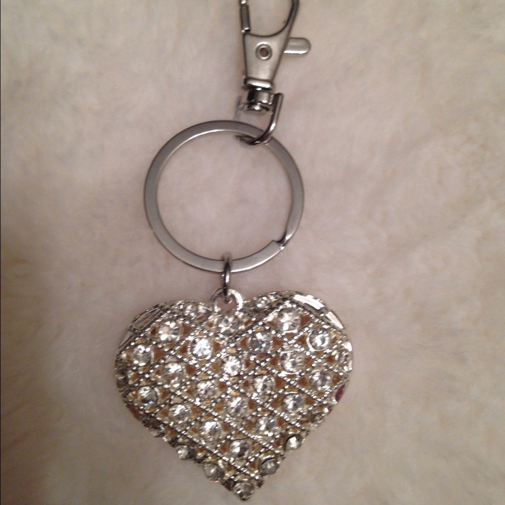 🌹Silver Heart Key Chain/Bag Charm