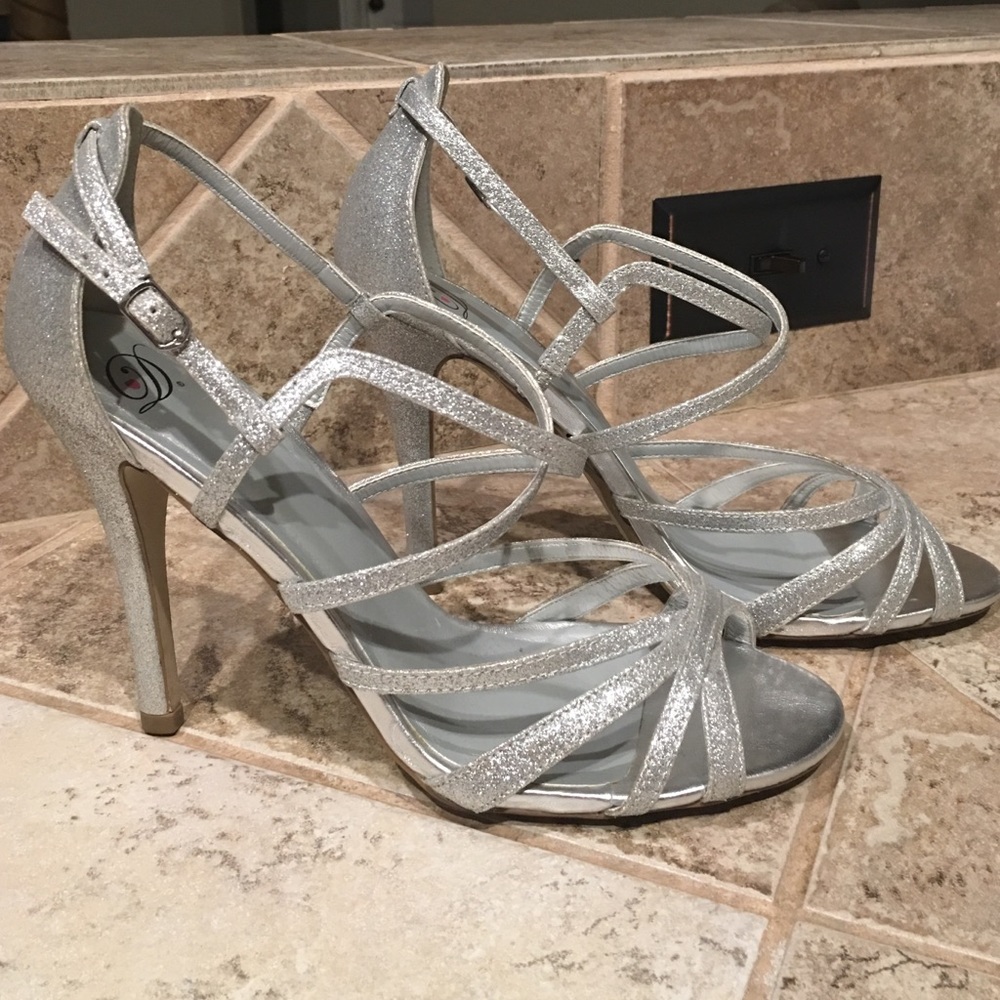 Sparkly silver heels