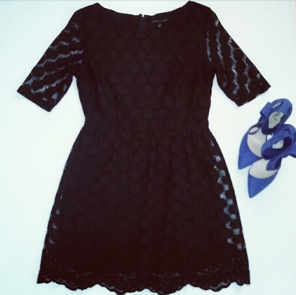 Black Pocka-Dot Lace Dress!