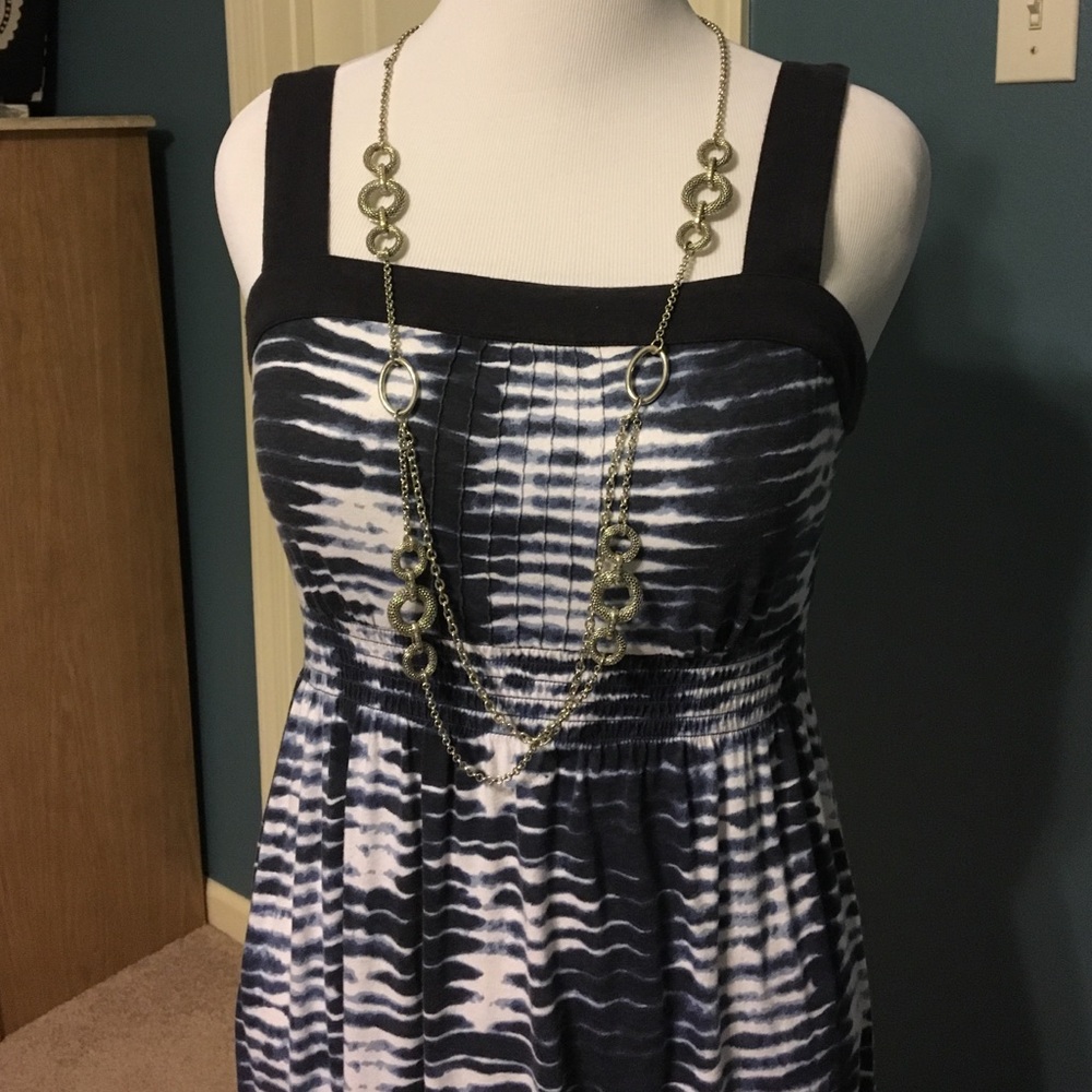 Tommy Hilfiger Blue&White Tie-Dyed Maxi Sun Dress